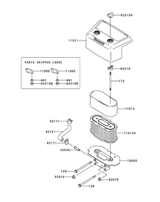 Fh641v-Aw04 Air Filter And Muffler Diagram and Parts List for ENFORCER48 53AI3AGV750-21HP Cub Cadet Lawn Tractor
